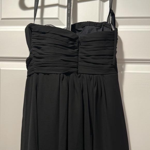 Bill Levkoff black chiffon strapless bridesmaid dress - Picture 3 of 3